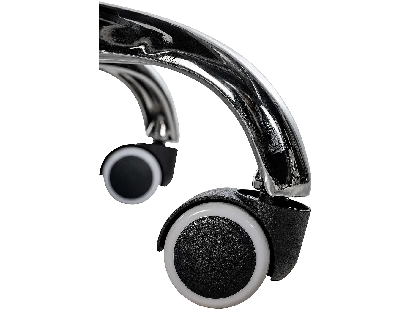 Bürostuhl - Stoff & Metall in Chromoptik - rot - Amadora