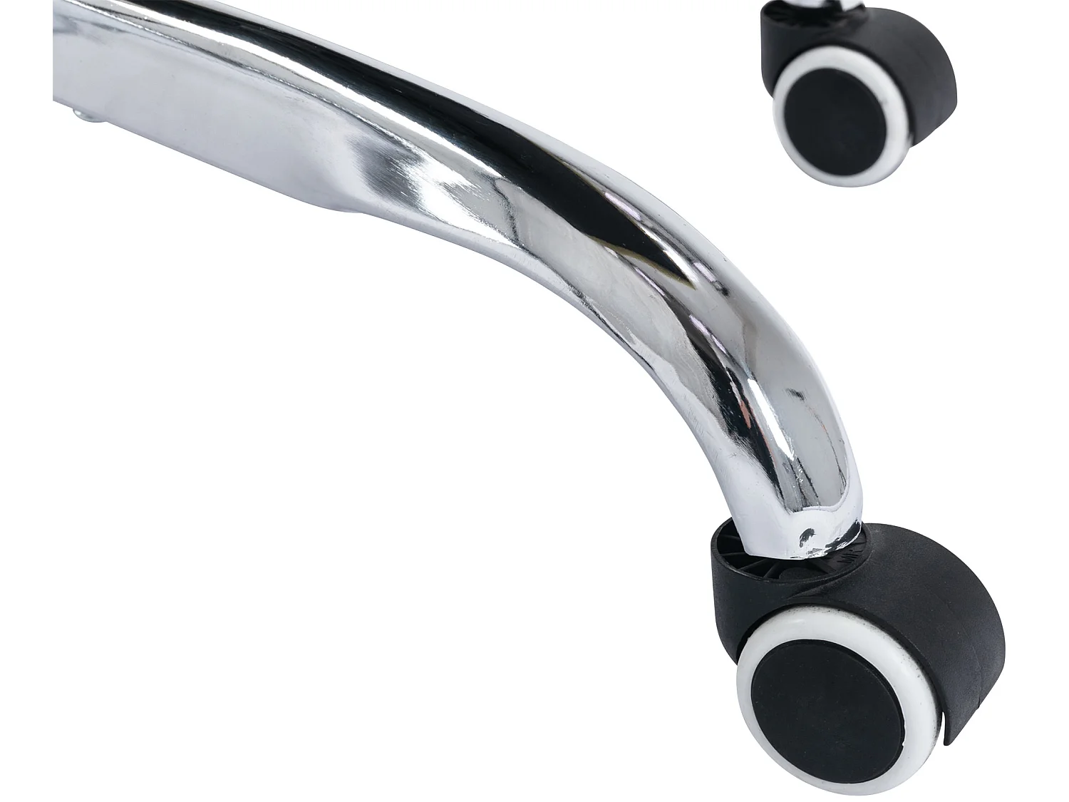 Bürostuhl - Stoff & Metall in Chromoptik - rot - Amadora