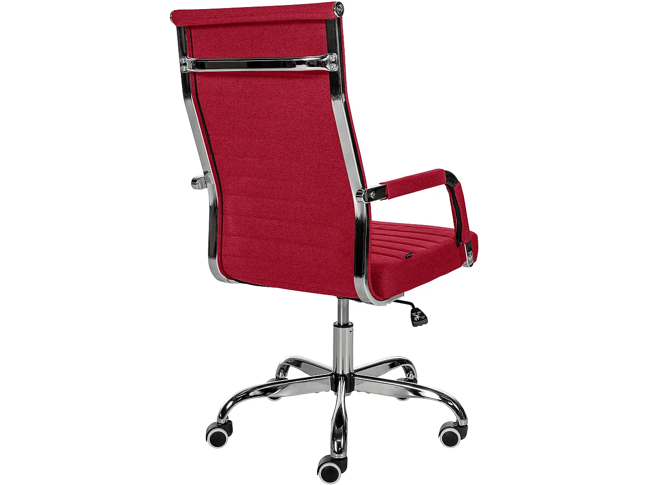 Chaise de bureau - Tissu & Métal chromé - Rouge - Amadora