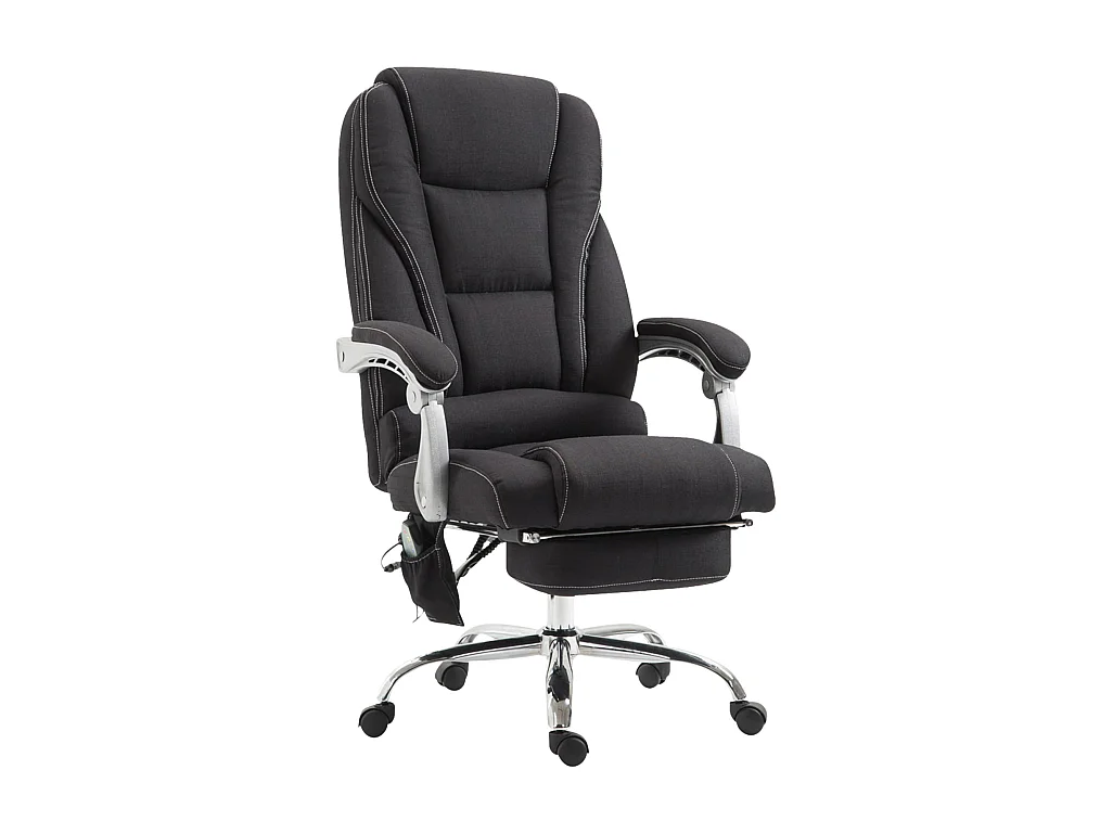 Chaise de bureau - Tissu & Métal chromé - Noir - Pacific