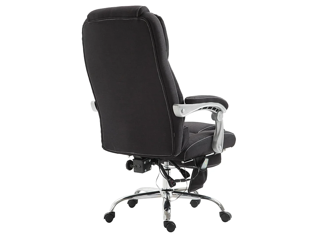 Chaise de bureau - Tissu & Métal chromé - Noir - Pacific