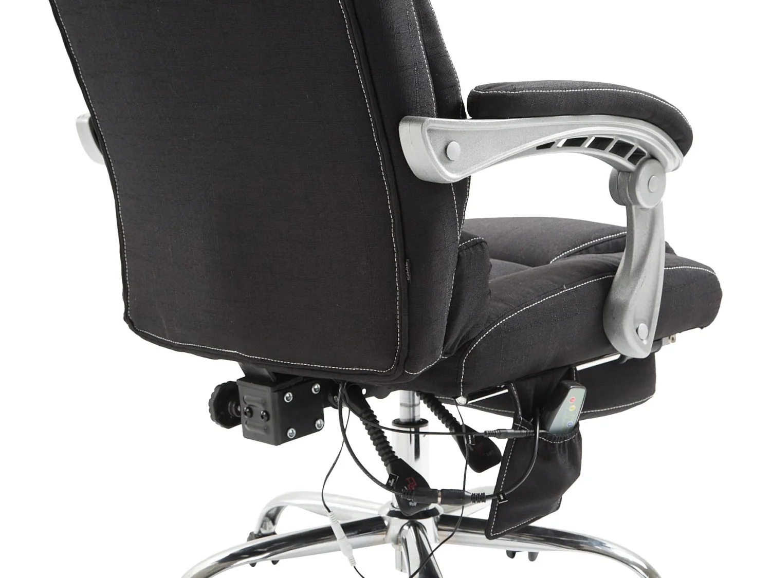 Chaise de bureau - Tissu & Métal chromé - Noir - Pacific