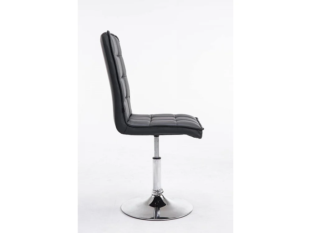 Eetkamerstoelen - Kunstleer & Metaal in chroomoptiek - zwart - Peking V2