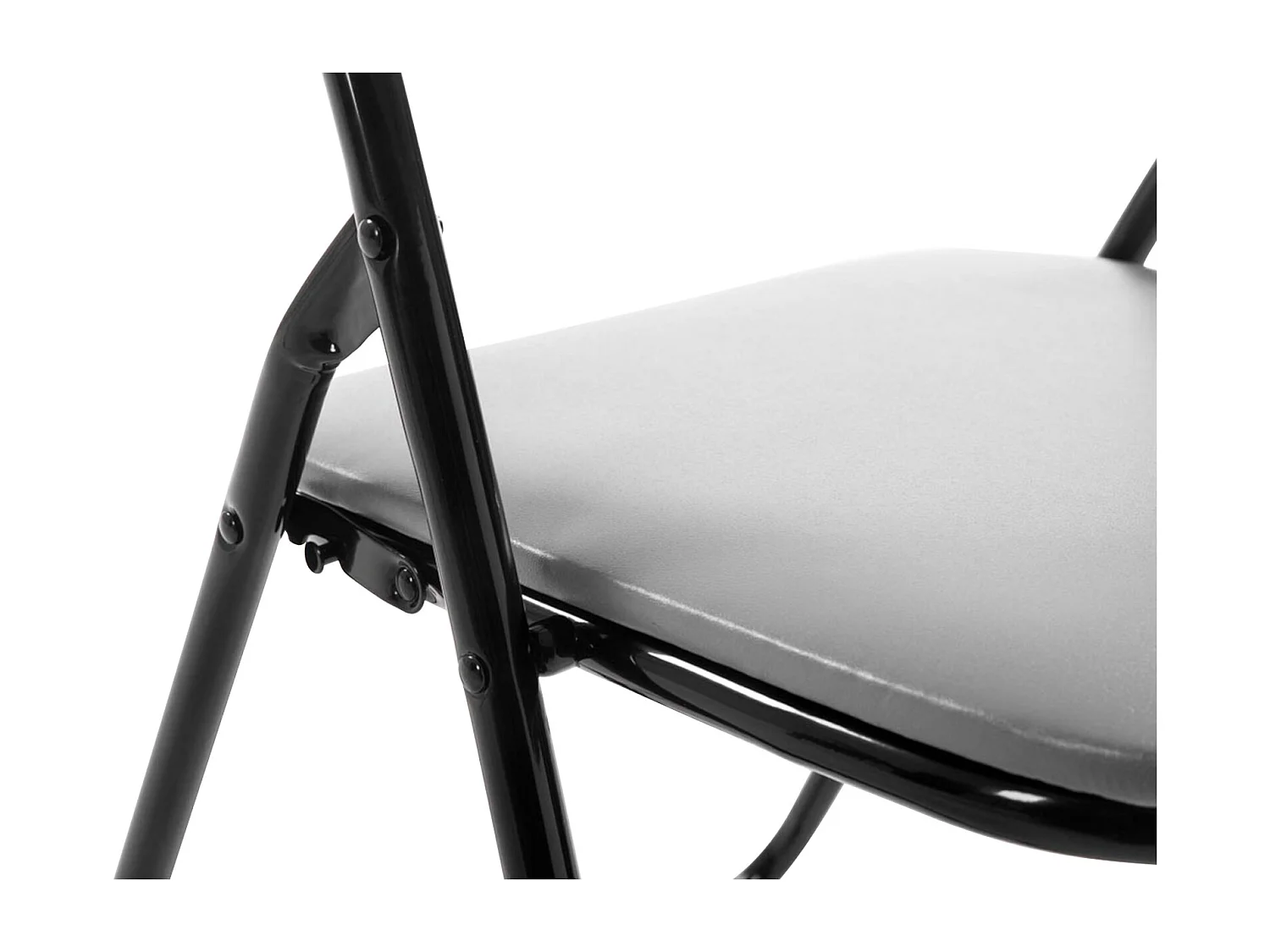 Lot de 4  Chaise de conférence - Similicuir (PVC) & Antique clair - Gris / Argent - Felix