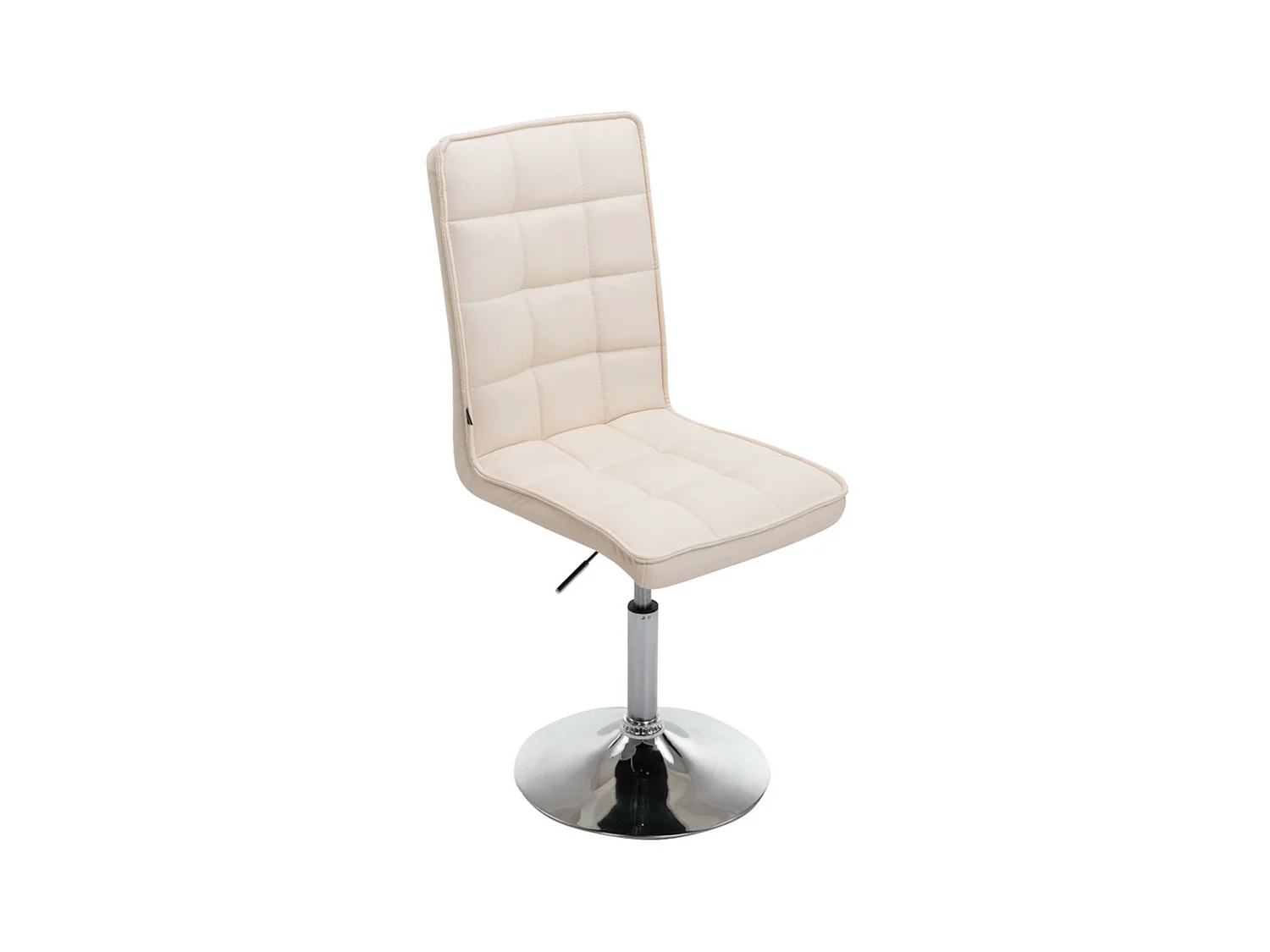 Chaise de salle à manger - Similicuir & Métal chromé - Crème - Peking V2