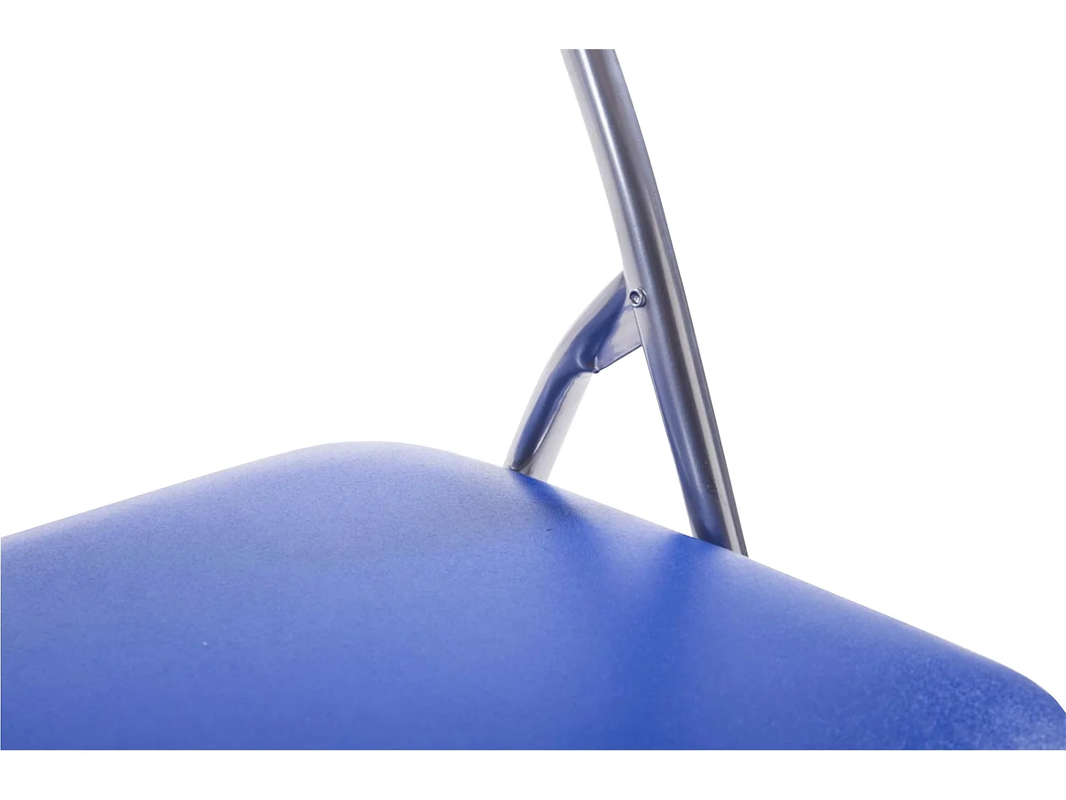 4er Set Konferenzstuhl - Kunstleder (PVC) & antik-hell - blau/silber - Felix