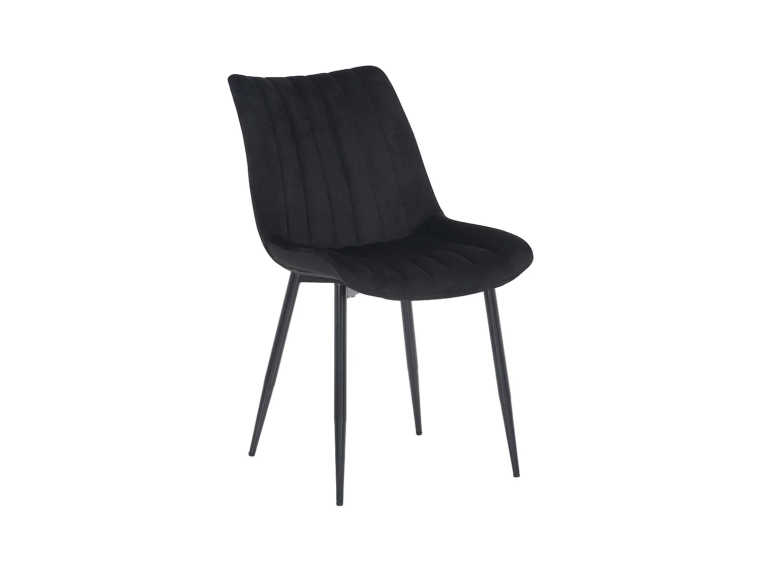 chaise salle à manger - Velours - Noir - Rahden