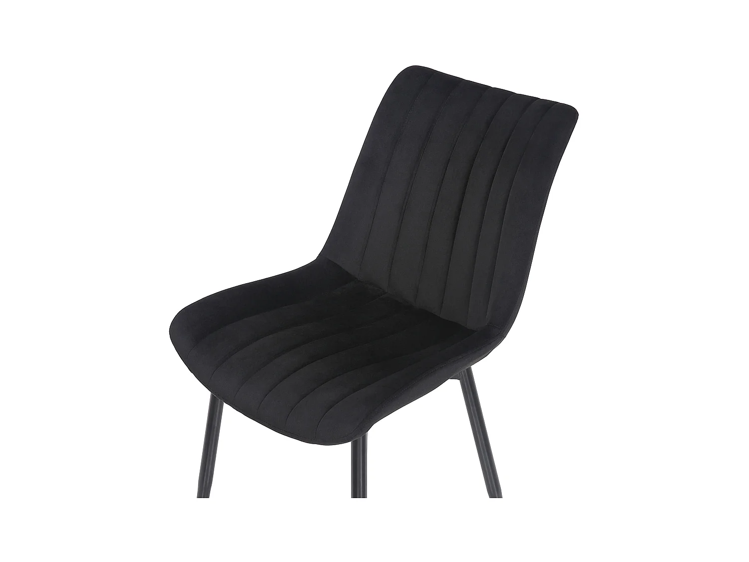 Esszimmerstuhl - Samt - schwarz - Rahden