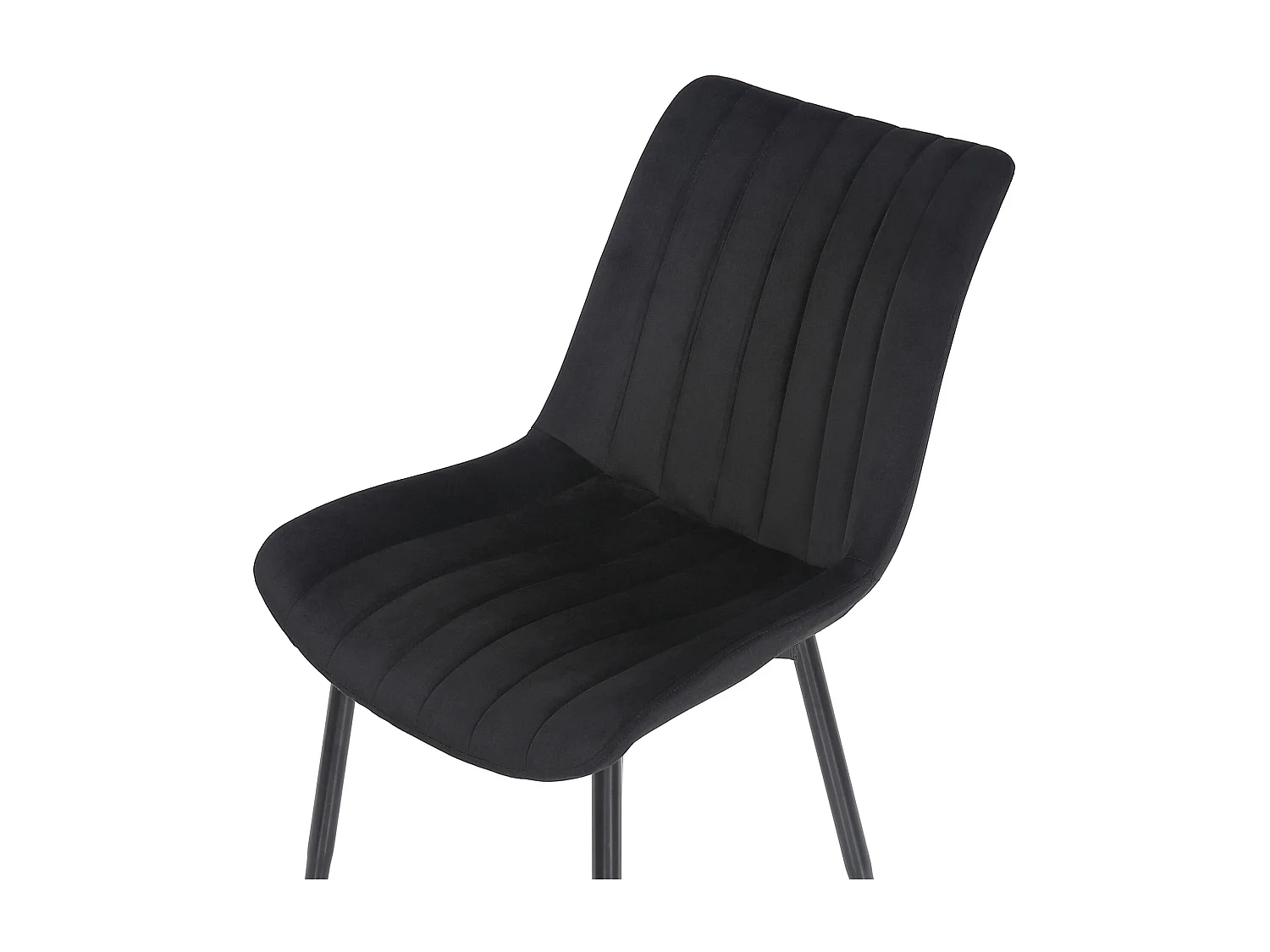 chaise salle à manger - Velours - Noir - Rahden