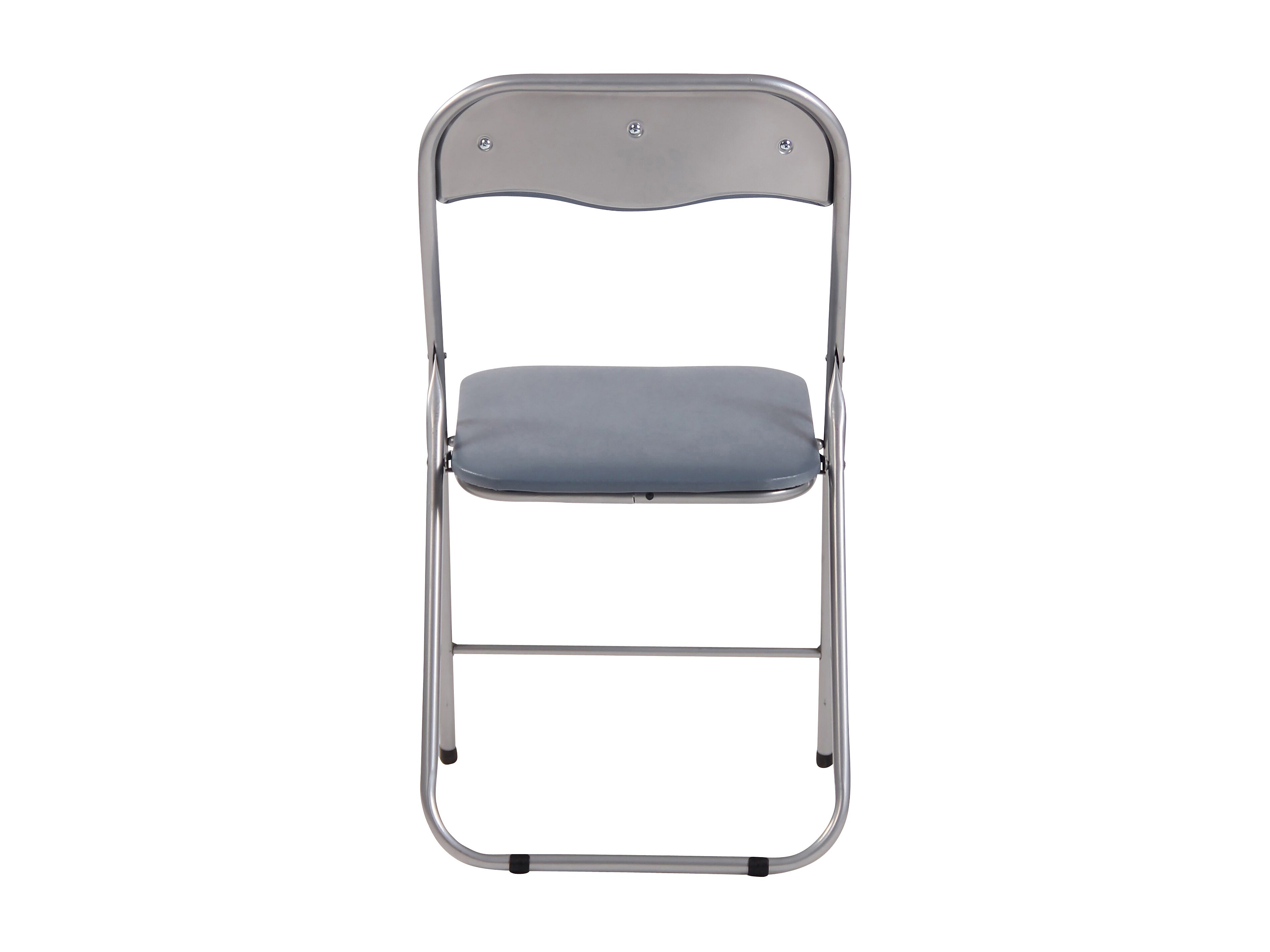 Lot De 6 Chaises Pliantes En PVC Gris - Structure Acier, Assise PVC - Dimensions 44x48x79 Cm - Parfait Pour Jardin, événements, Rangement Facile