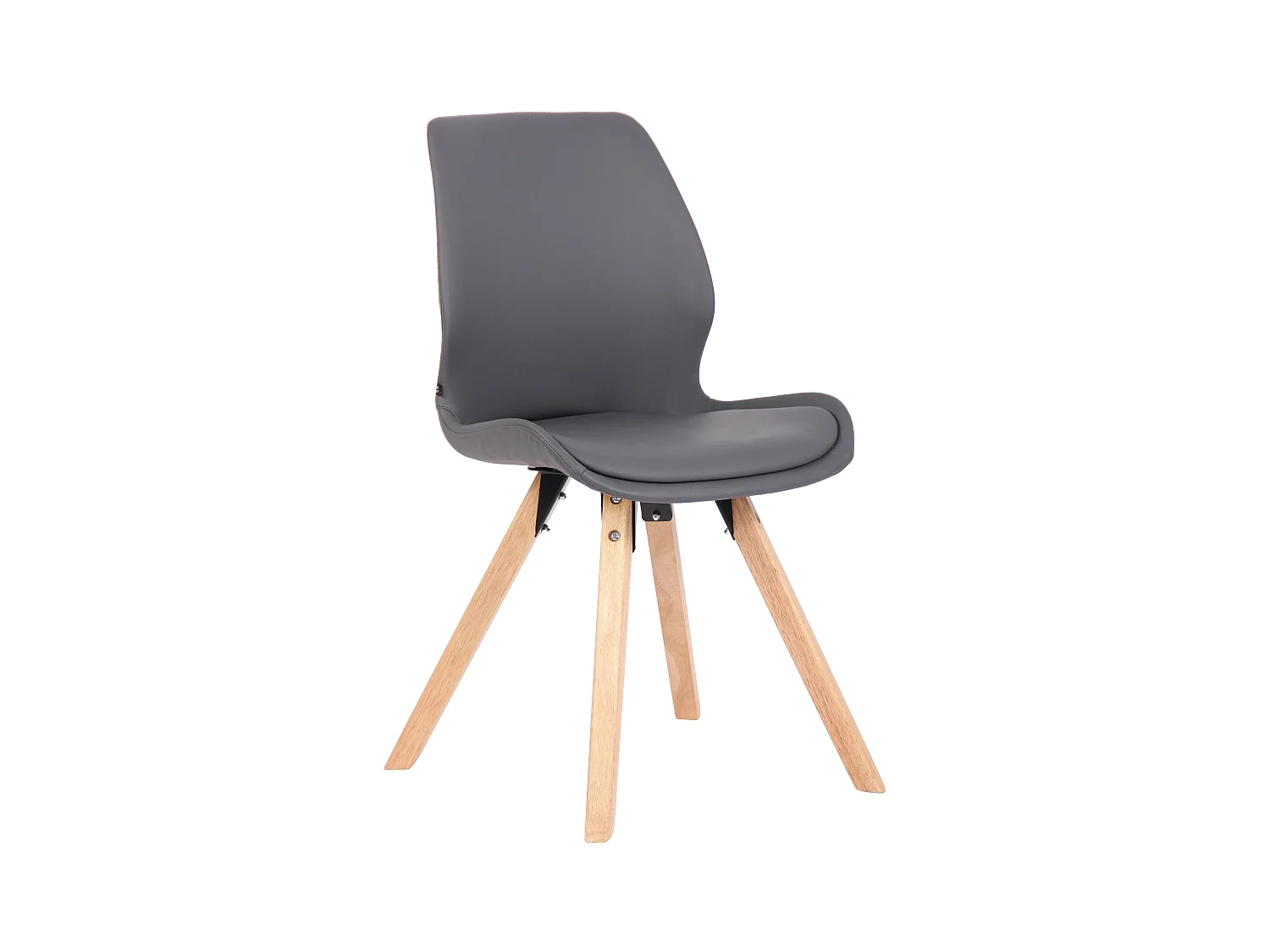 chaise salle à manger - Similicuir - Gris - Luna