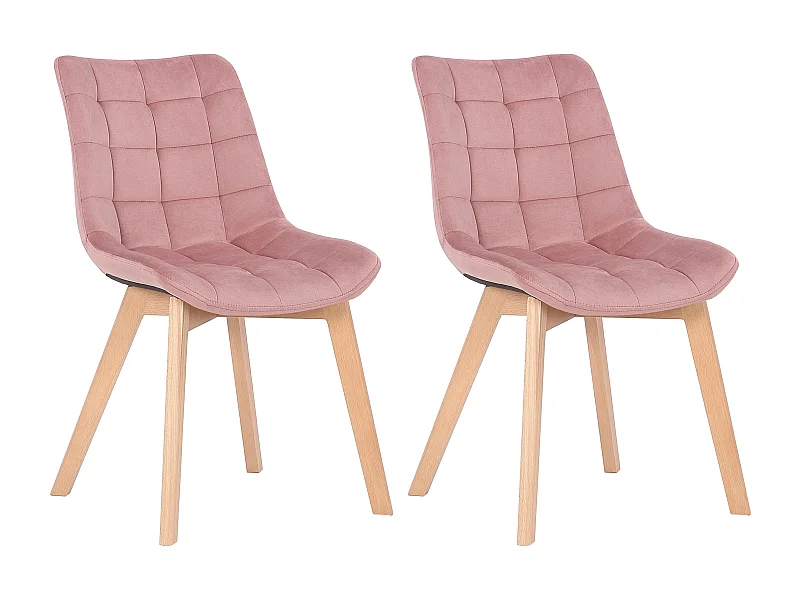 Lot de 2  chaise salle à manger - Velours - Rose - Passaic