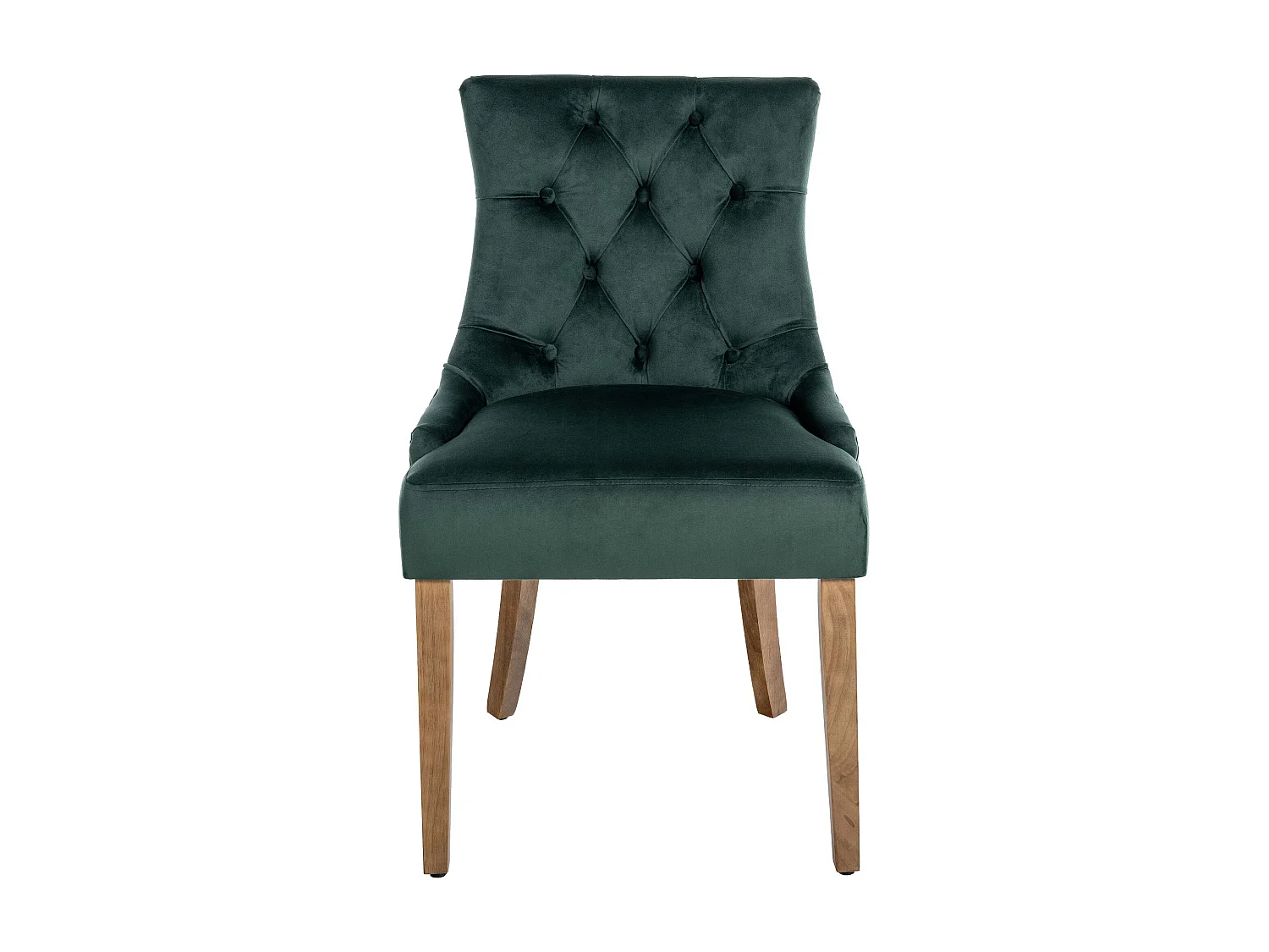 Lot de 4  chaise salle à manger - Velours & Antique clair - Vert foncé - Aberdeen