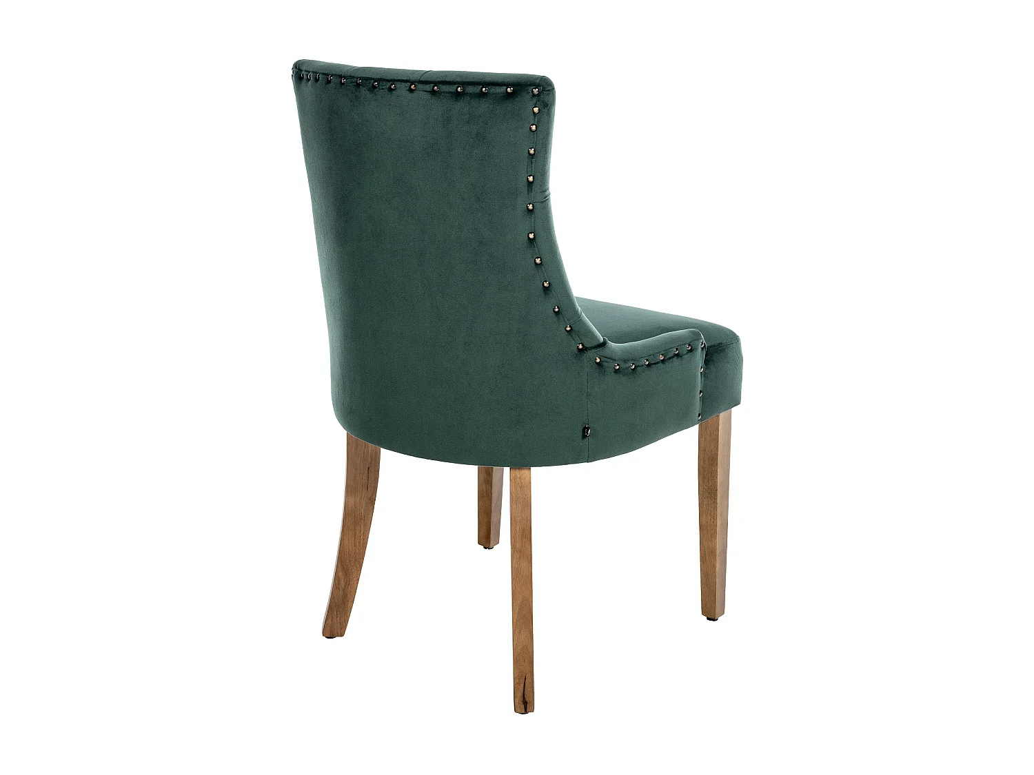 Lot de 4  chaise salle à manger - Velours & Antique clair - Vert foncé - Aberdeen