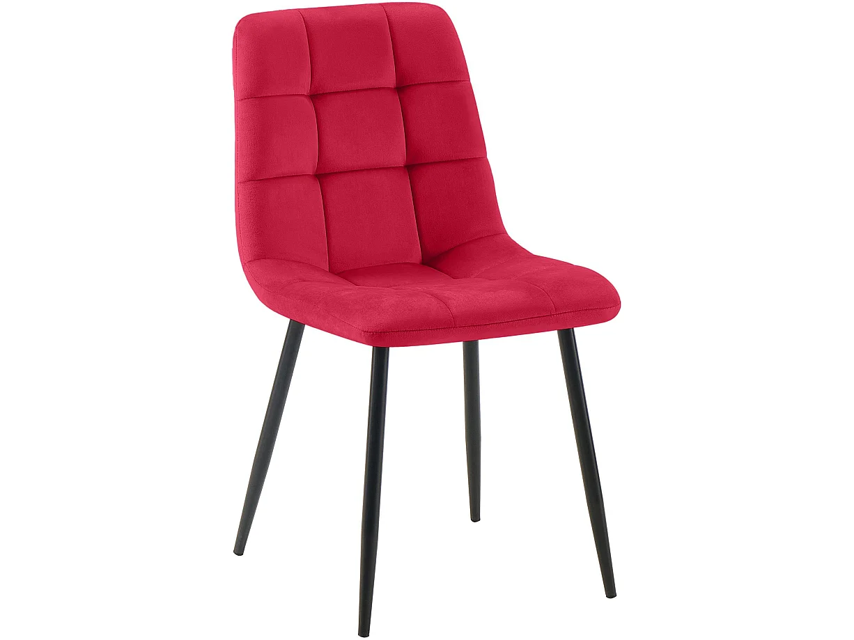 chaise salle à manger - Velours - Rouge - Tilde