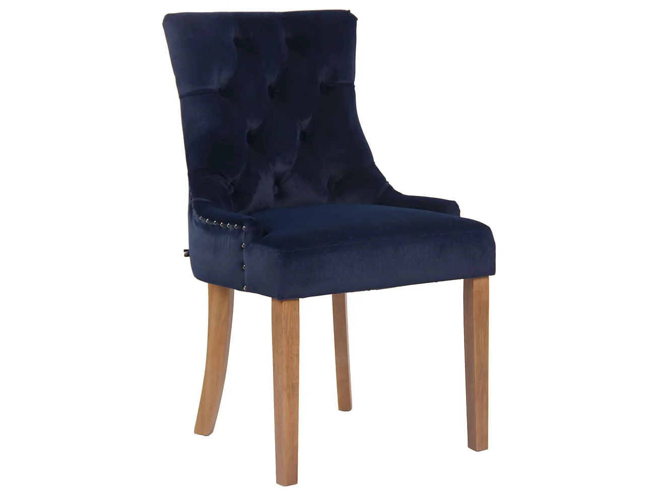 chaise salle à manger - Velours & Antique clair - Bleu - Aberdeen