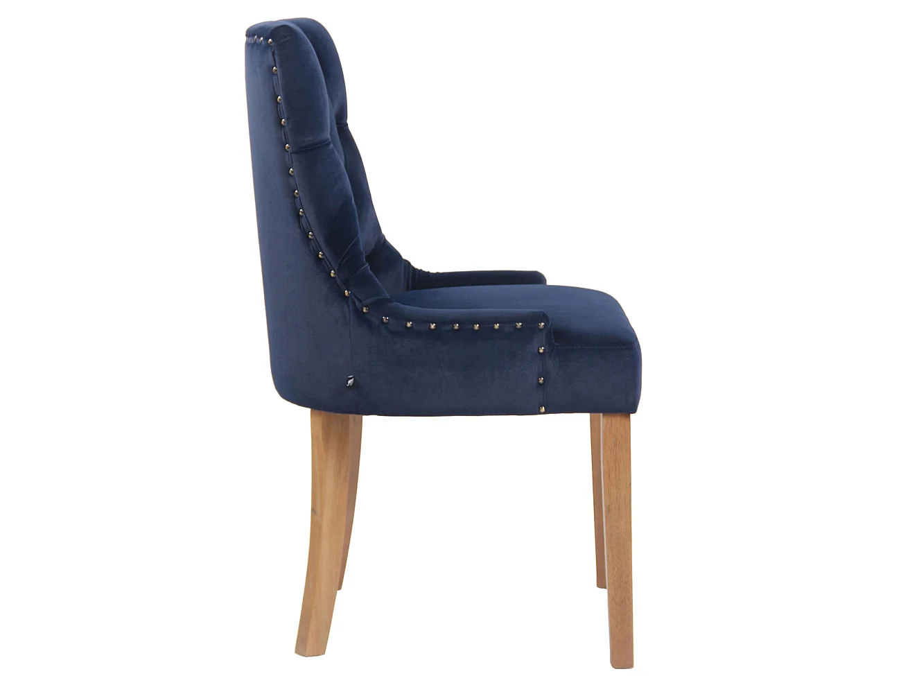 chaise salle à manger - Velours & Antique clair - Bleu - Aberdeen