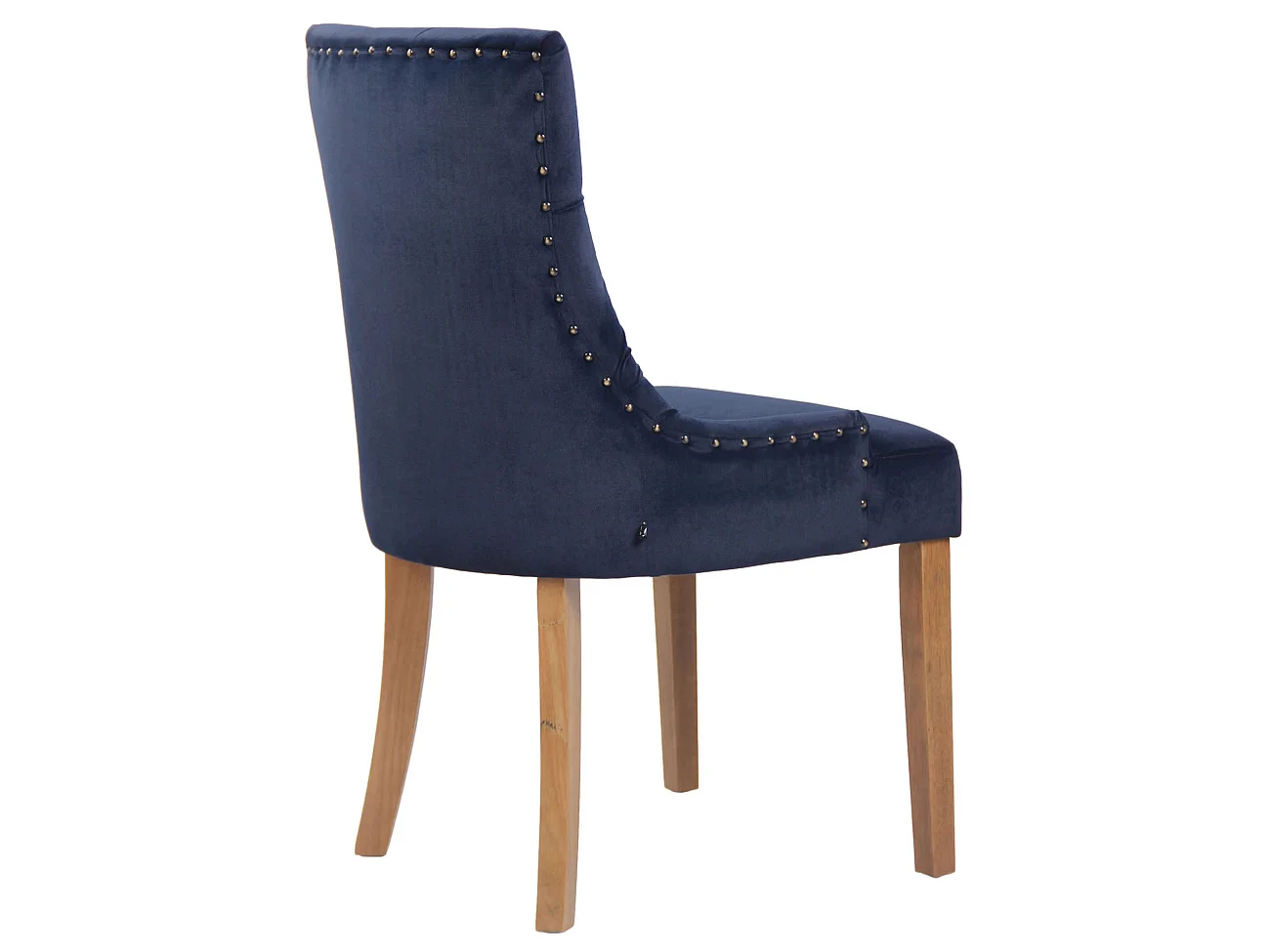 chaise salle à manger - Velours & Antique clair - Bleu - Aberdeen