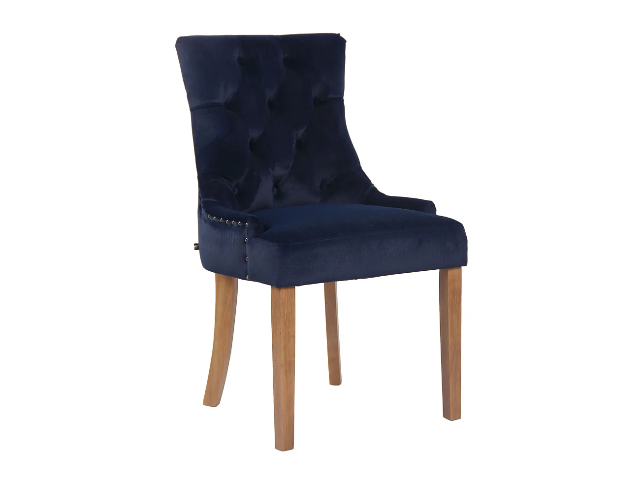 chaise salle à manger - Velours & Antique clair - Bleu - Aberdeen