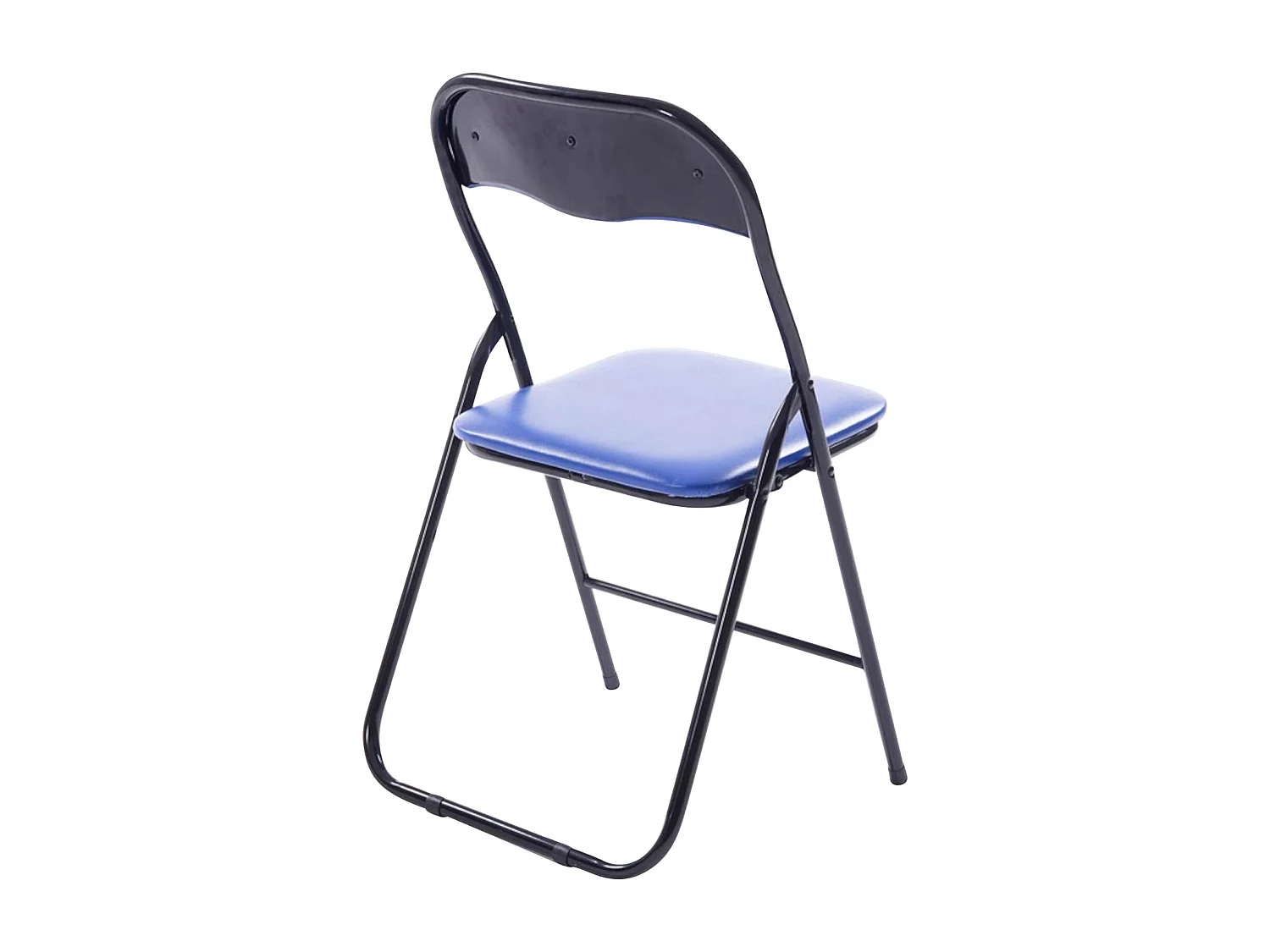 Lot de 4  Chaise de conférence - Similicuir (PVC) & Antique clair - Bleu / Noir - Felix