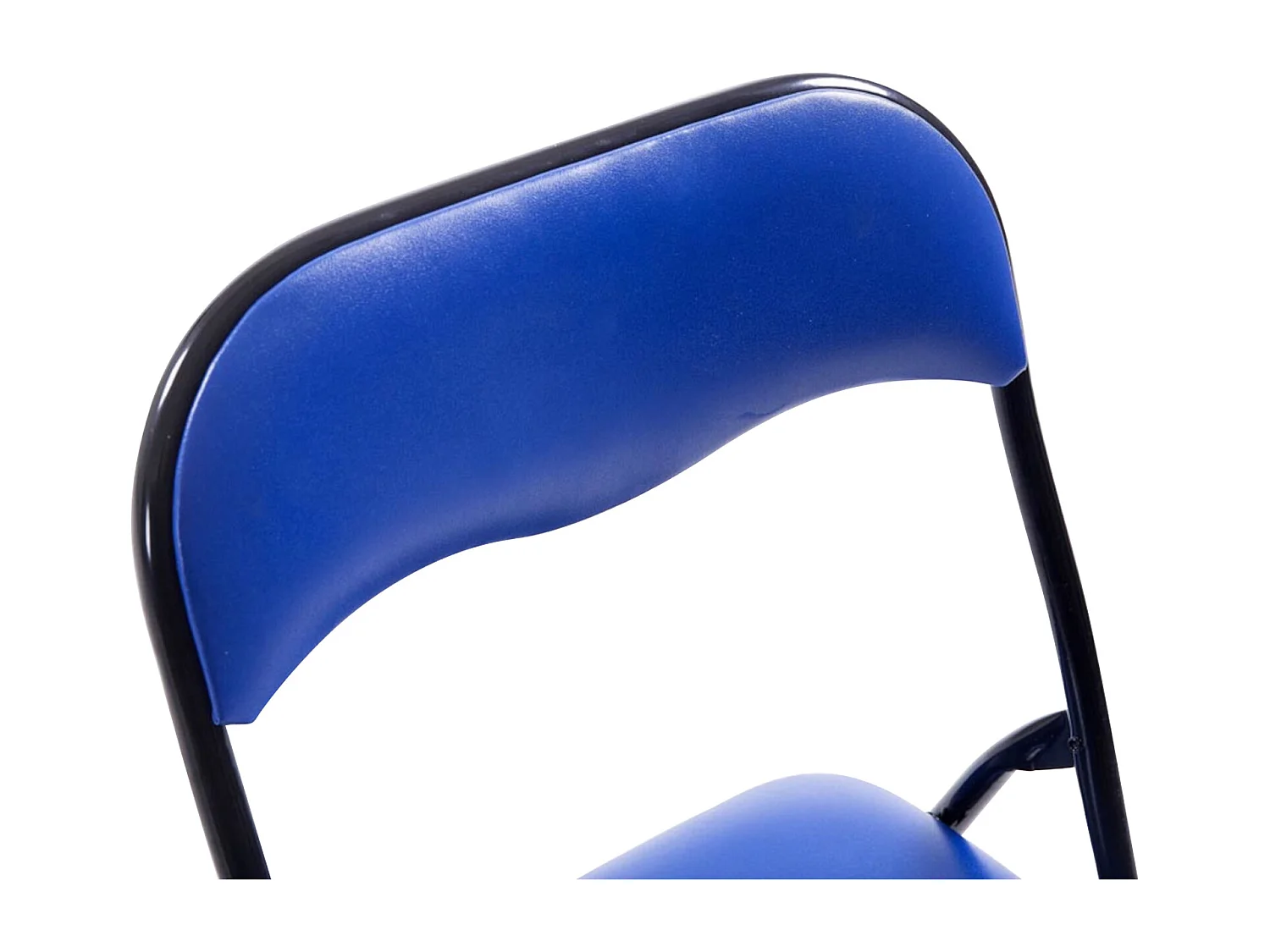 Lot de 4  Chaise de conférence - Similicuir (PVC) & Antique clair - Bleu / Noir - Felix