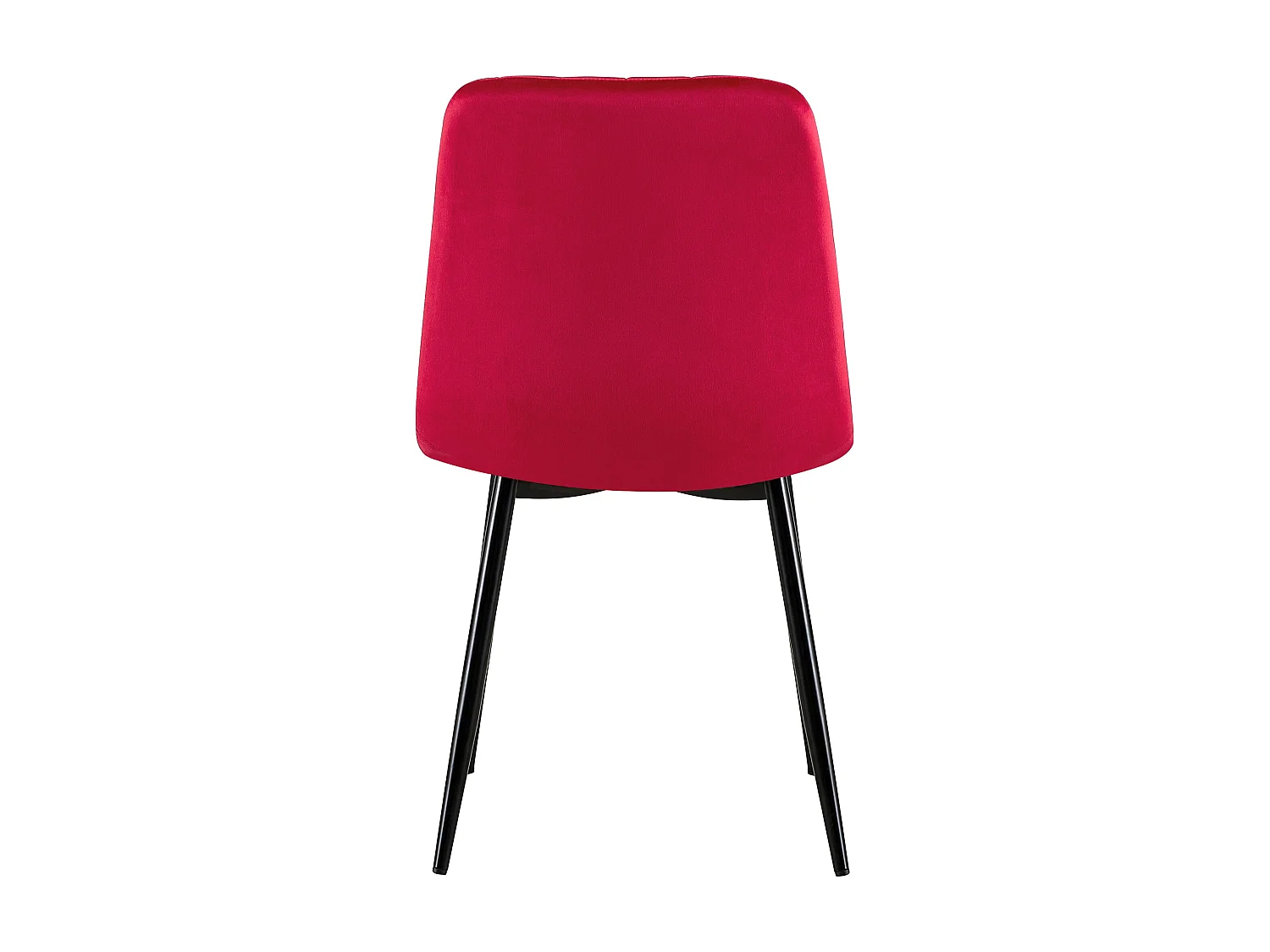 Lot de 4 Chaise de salle à manger - Velours & Métal - Rouge - Dijon