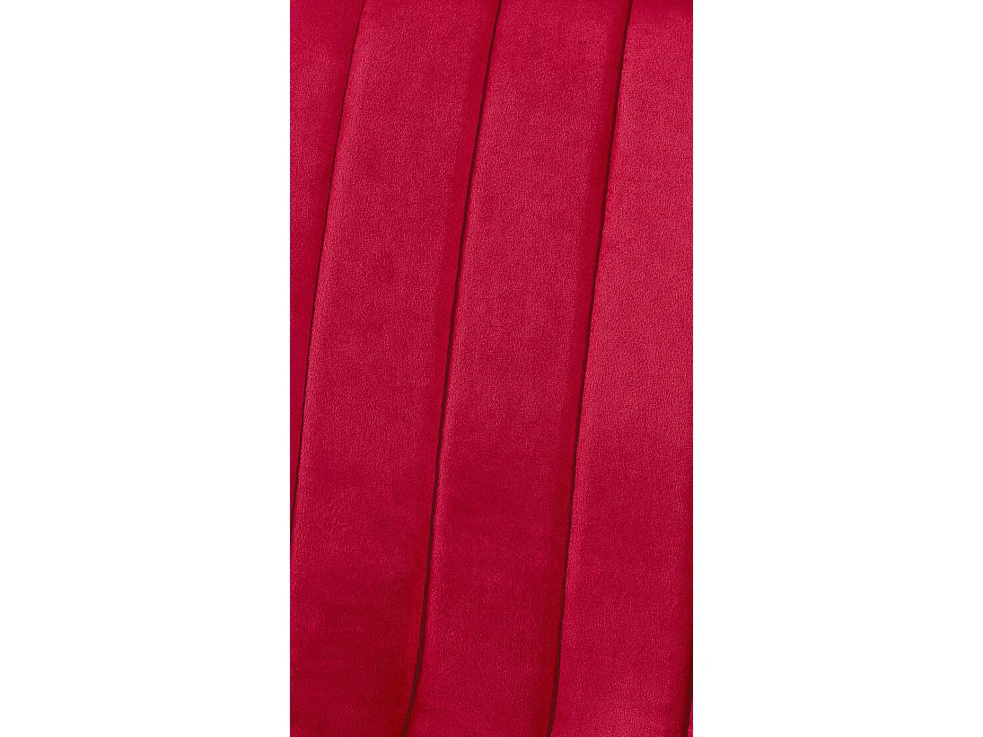 Lot de 4 Chaise de salle à manger - Velours & Métal - Rouge - Dijon