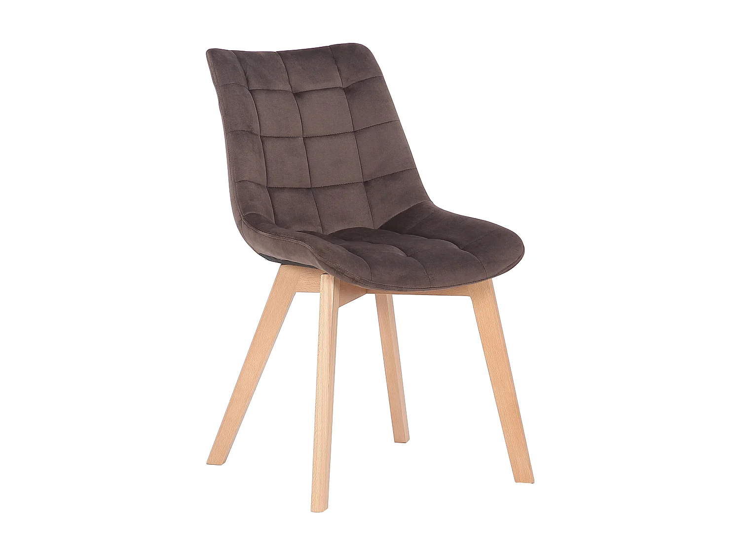 Lot de 2  chaise salle à manger - Velours - Marron - Passaic