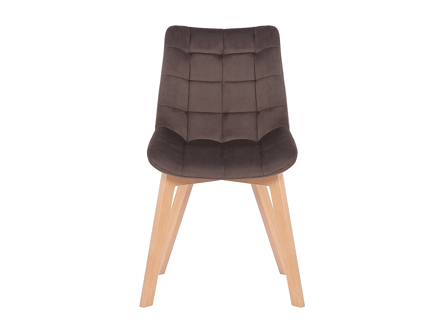 Lot de 2  chaise salle à manger - Velours - Marron - Passaic