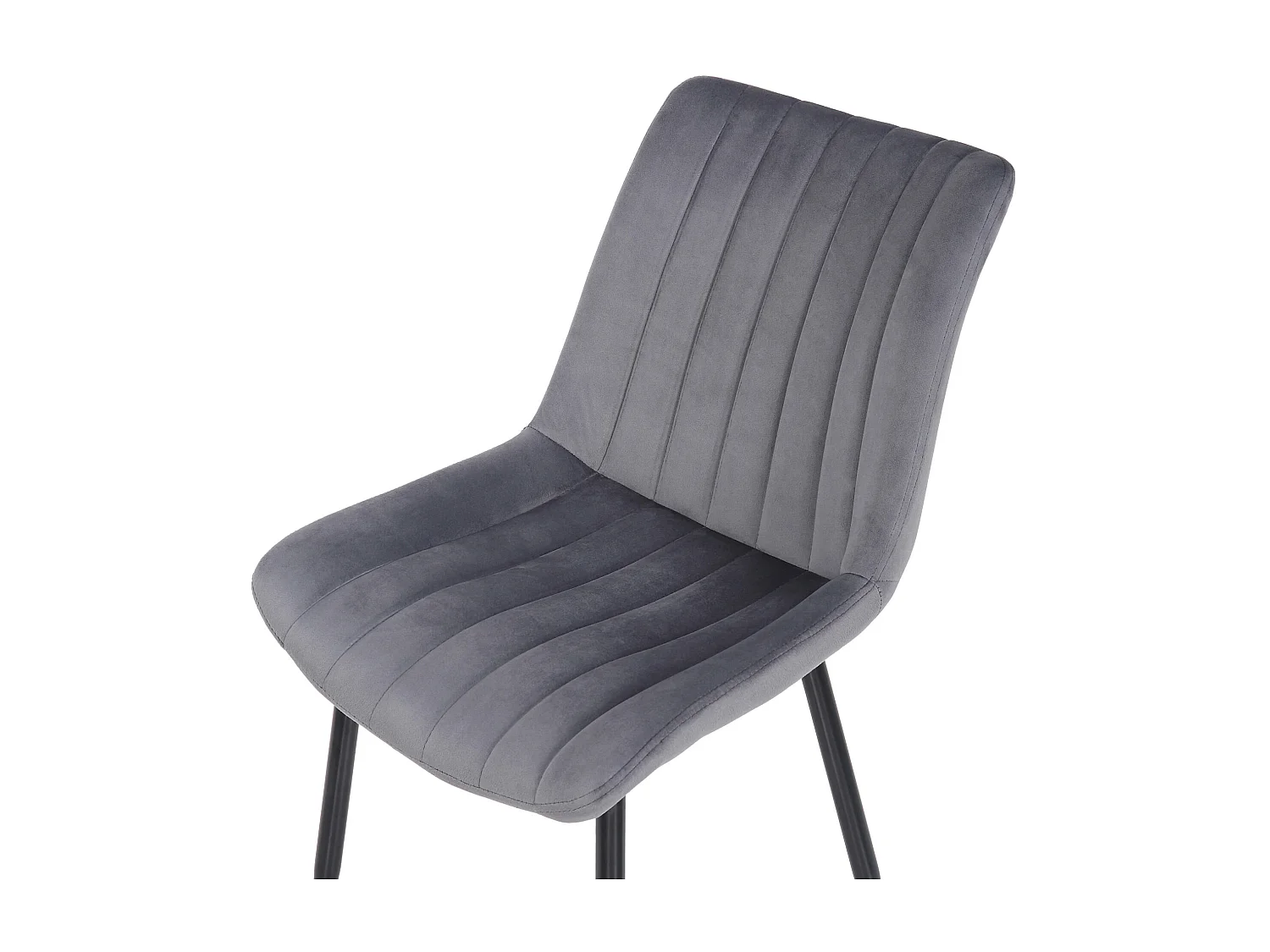 Lot de 2  chaise salle à manger - Velours - Gris - Rahden