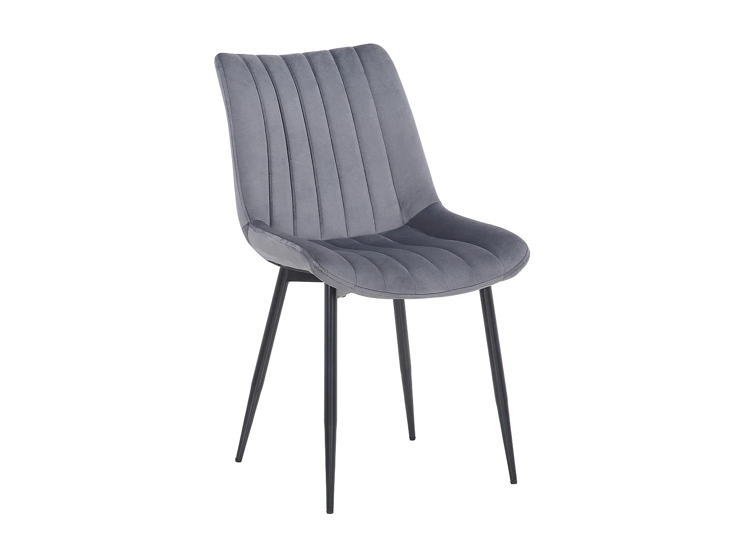 Lot de 2  chaise salle à manger - Velours - Gris - Rahden