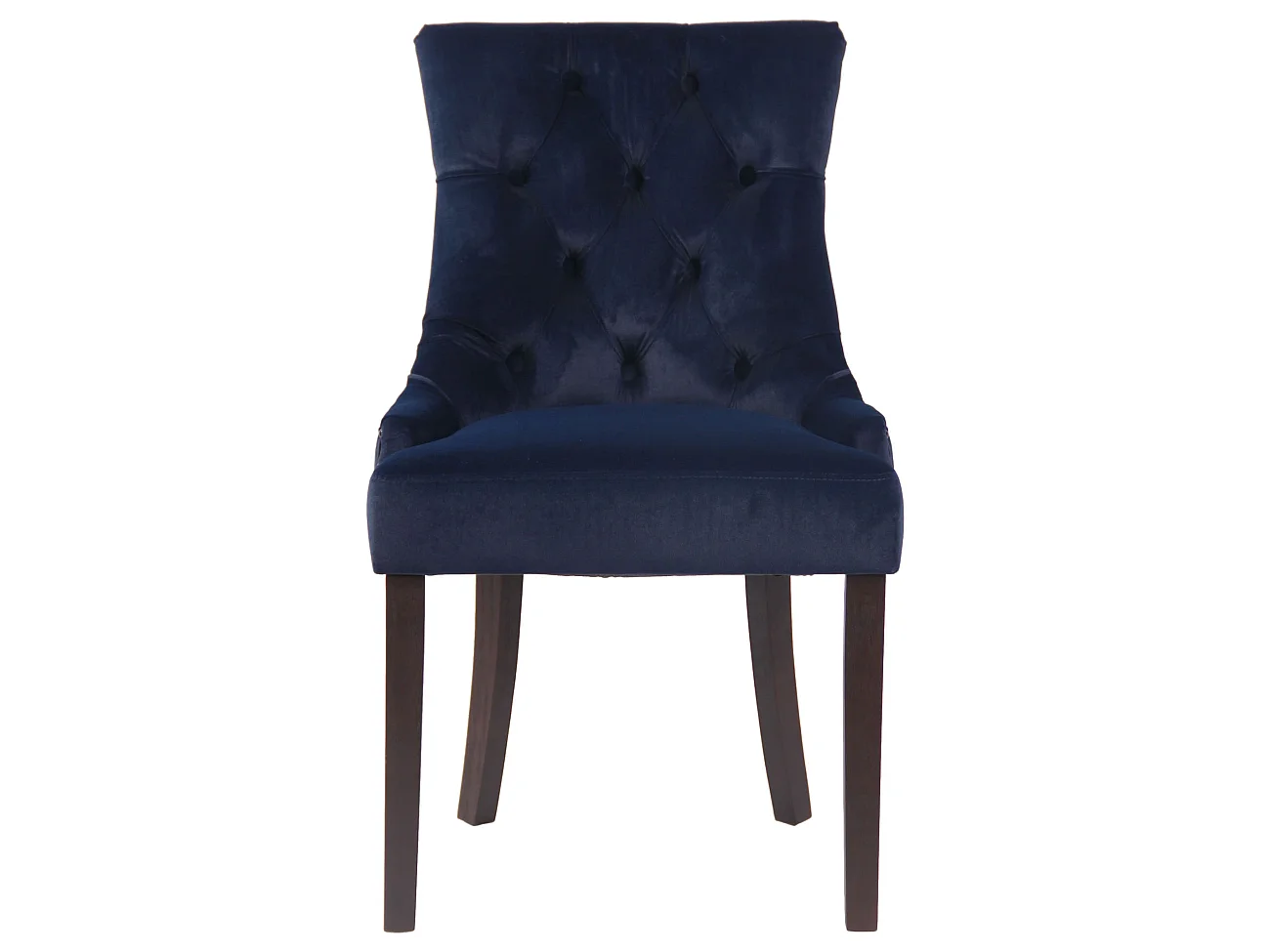 Lot de 4  chaise salle à manger - Velours & Antique - Bleu - Aberdeen