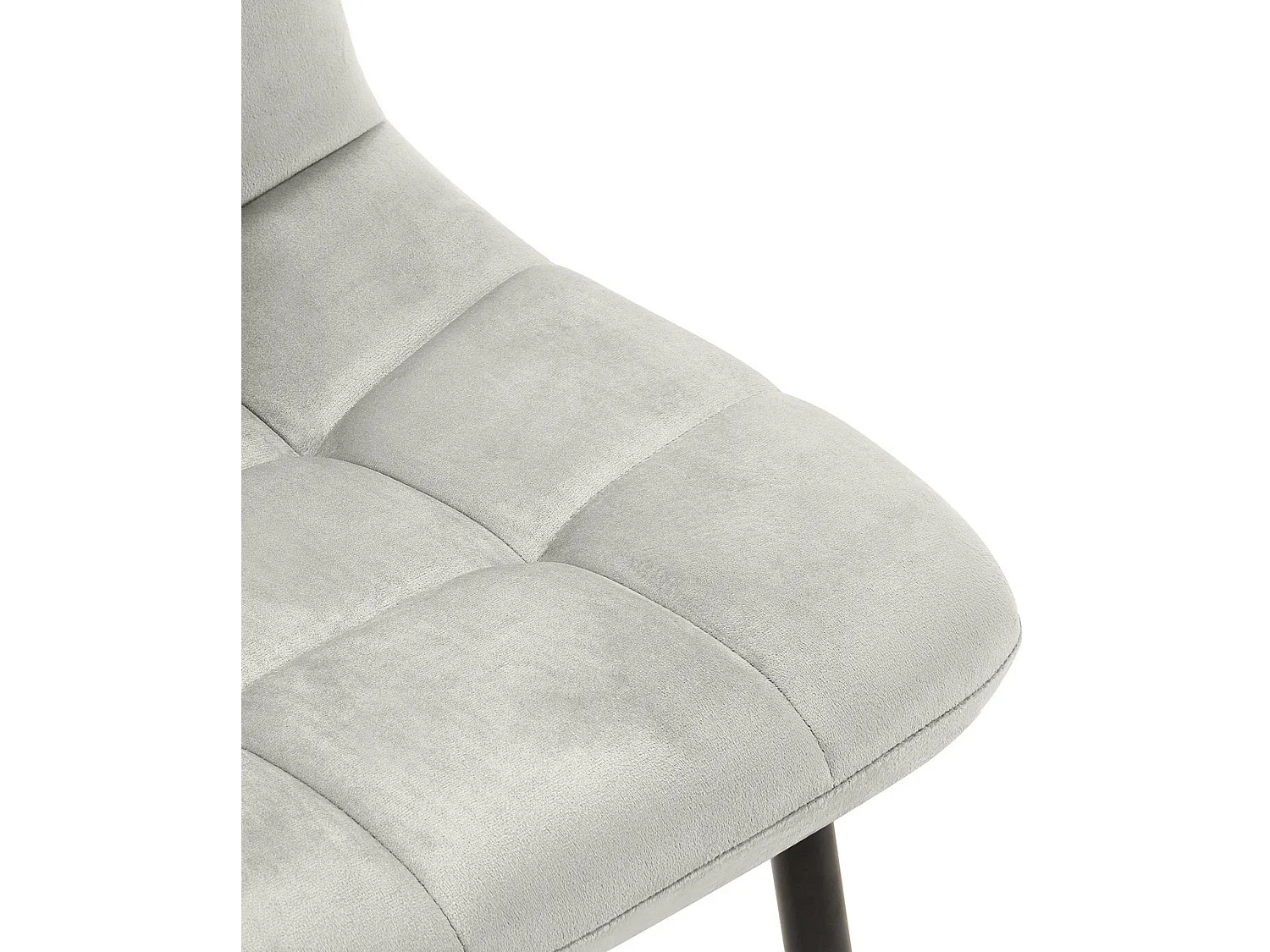 Set van 4  Eetkamerstoelen - Fluweel - grijs - Antibes