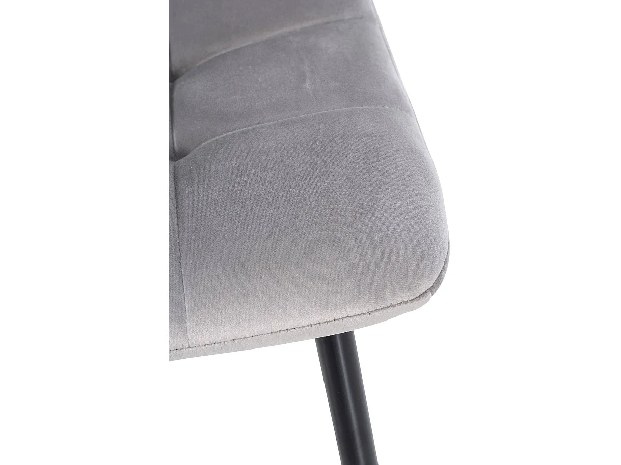 Lot de 4  chaise salle à manger - Velours - Gris - Antibes
