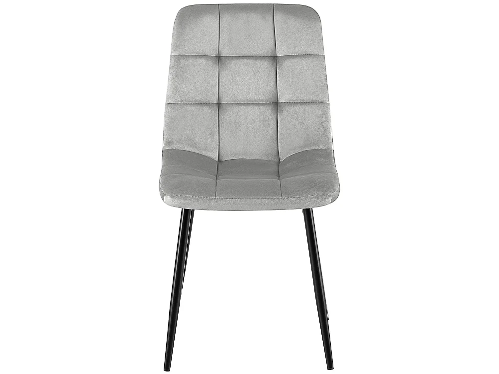 Lot de 4  chaise salle à manger - Velours - Gris - Antibes