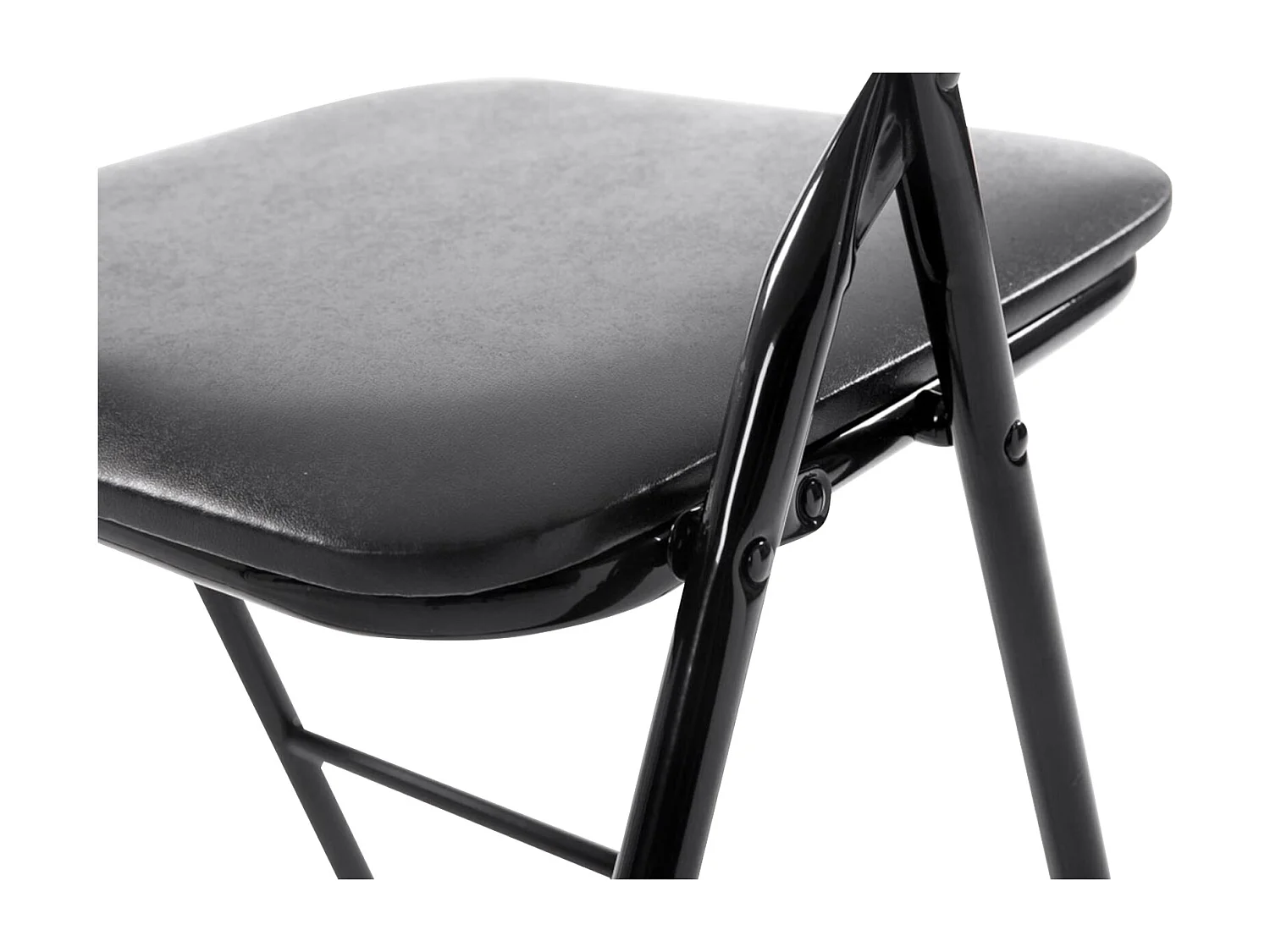 Lot de 4  Chaise de conférence - Similicuir (PVC) - Noir / Noir - Felix