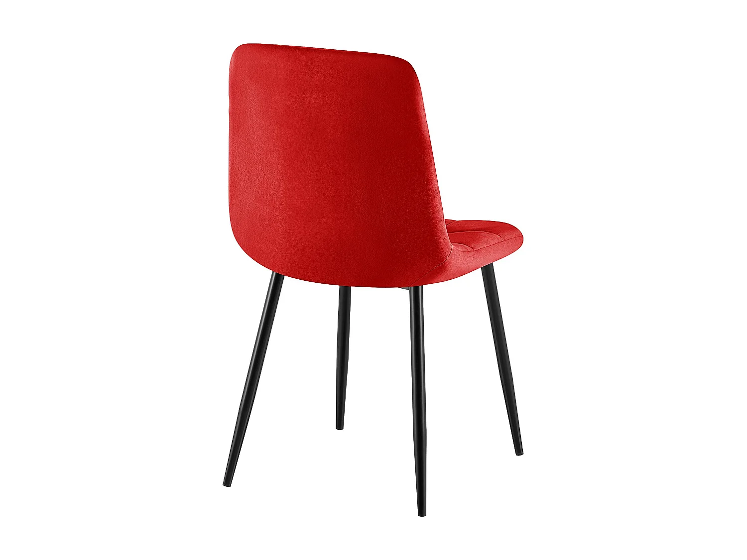 chaise salle à manger - Velours & Noir - Rouge - Antibes