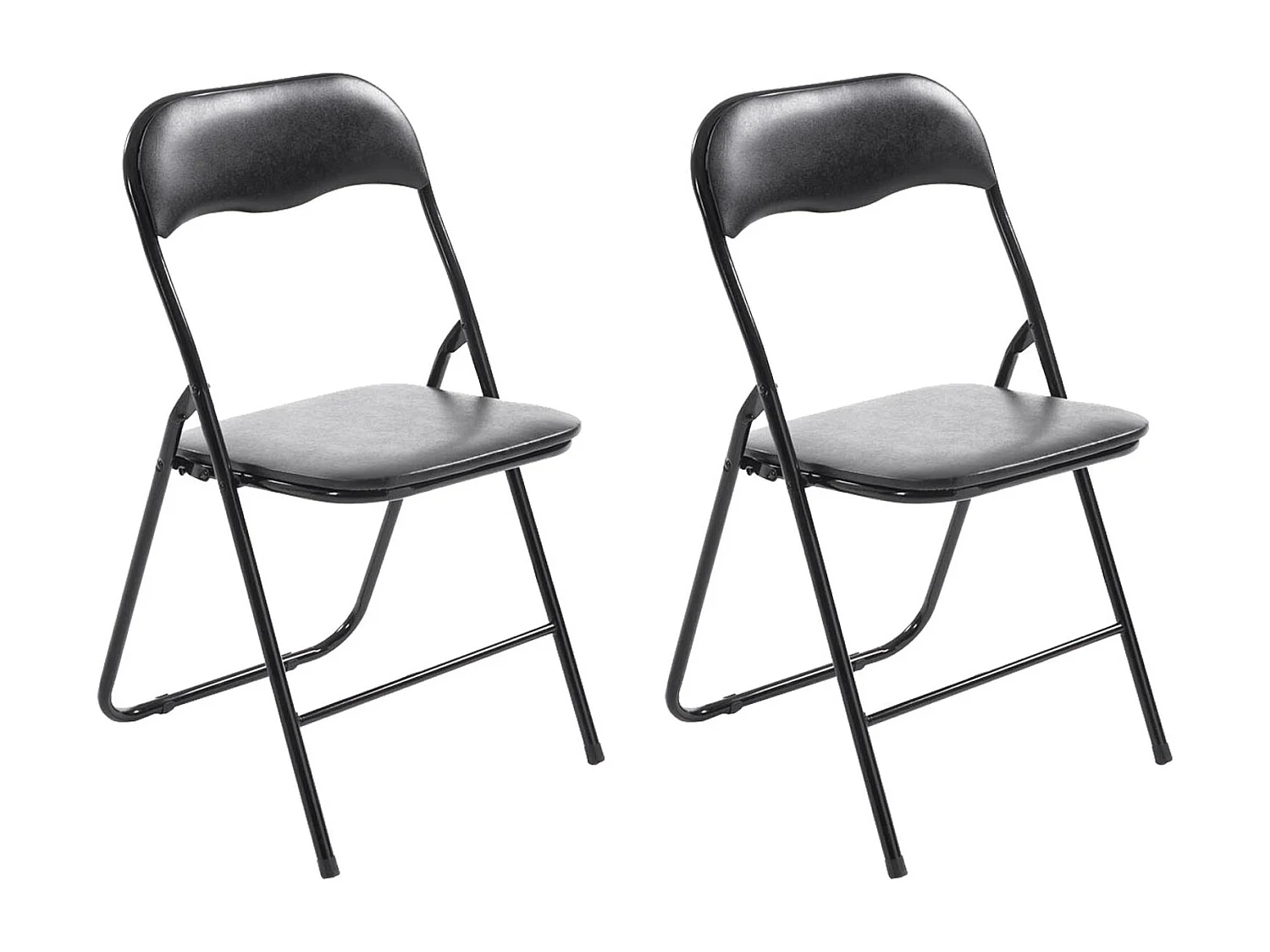 Lot de 2  Chaise de conférence - Plastique - Noir / Noir - Felix