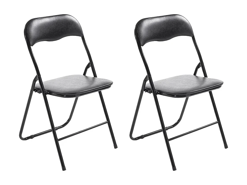 Lot de 2  Chaise de conférence - Plastique - Noir / Noir - Felix