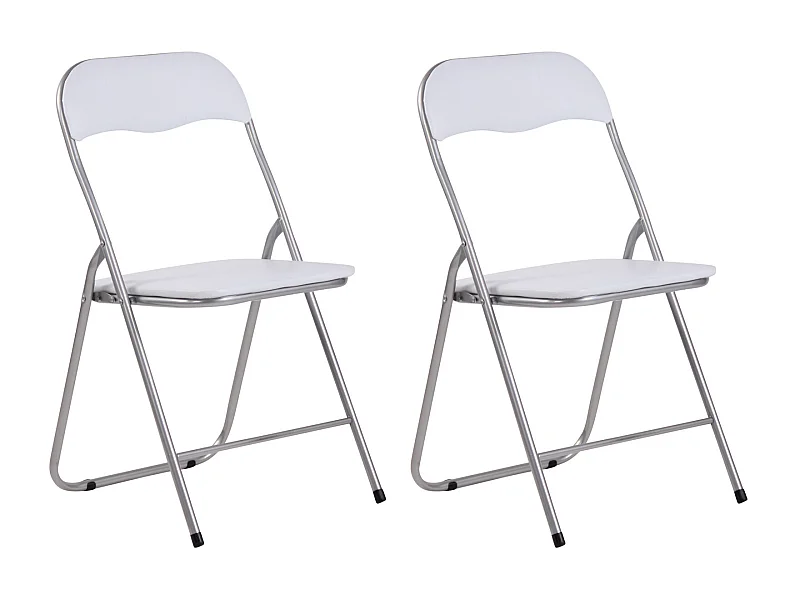 Set van 2  Conferentiestoelen - Kunststof - wit/zilver - Felix