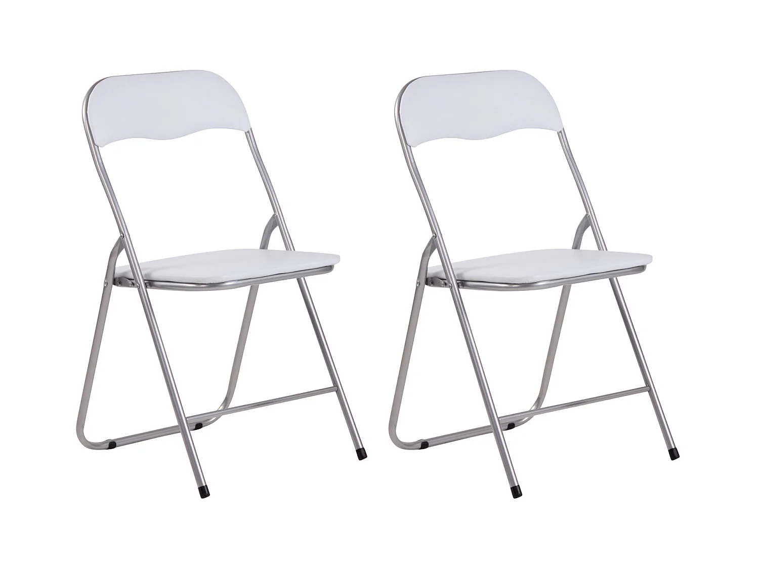 Lot de 2  Chaise de conférence - Plastique - Blanc / Argent - Felix