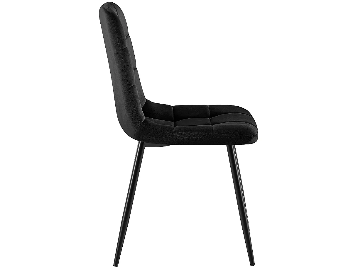 Set van 4  Eetkamerstoelen - Fluweel - zwart - Antibes