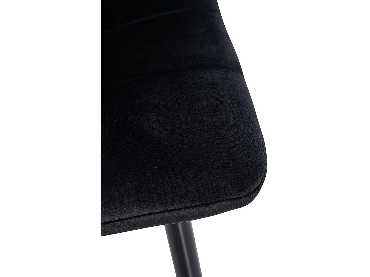 Set van 4  Eetkamerstoelen - Fluweel - zwart - Antibes
