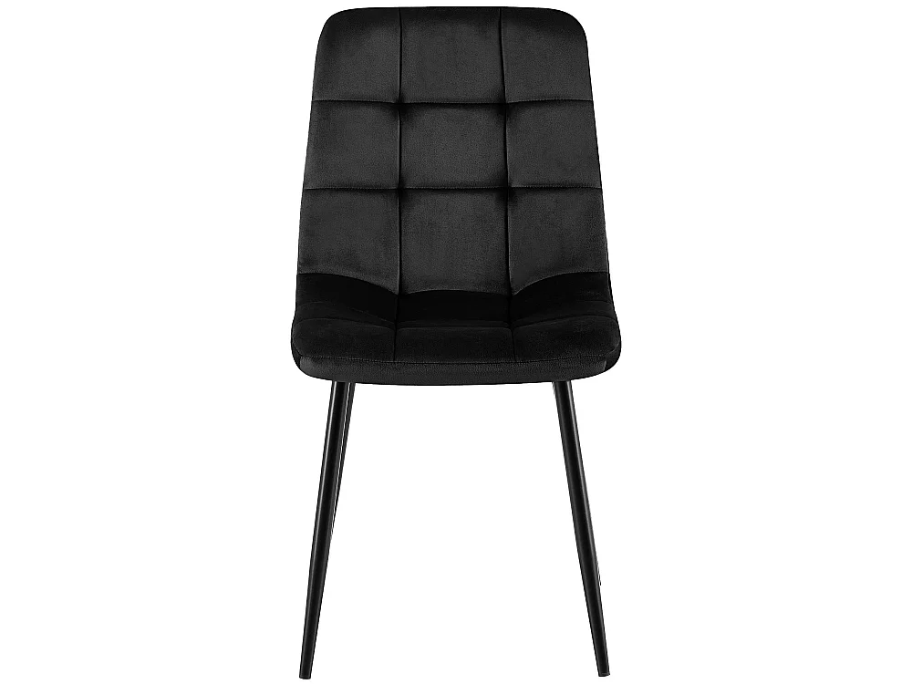 Lot de 4  chaise salle à manger - Velours - Noir - Antibes