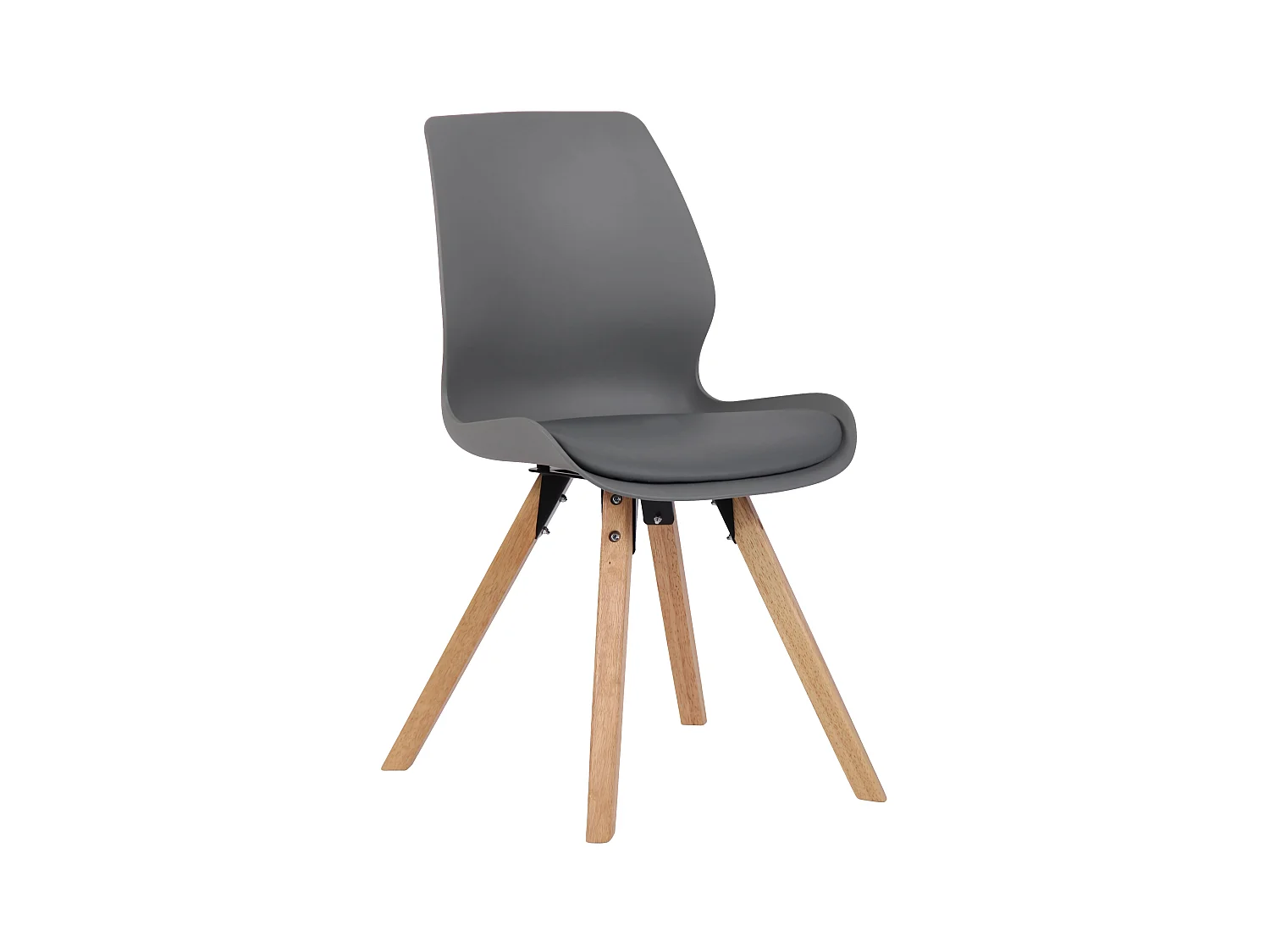 chaise salle à manger - Plastique - Gris - Luna