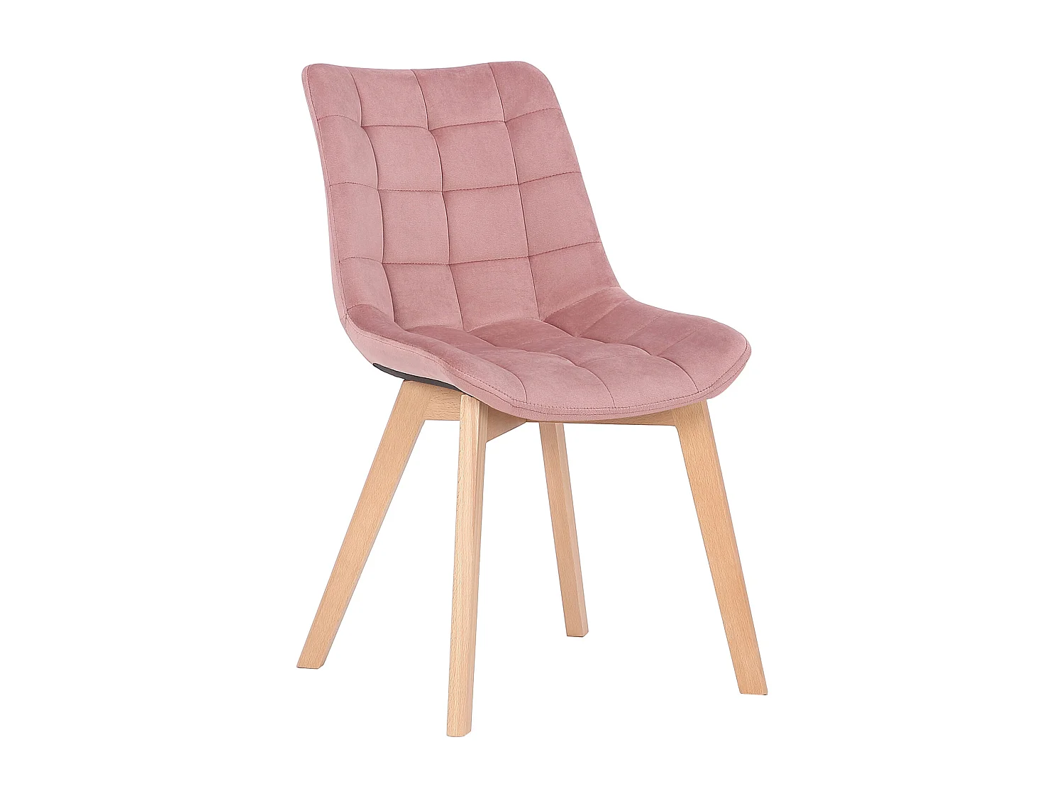 Eetkamerstoelen - Fluweel & natura - roze - Passaic