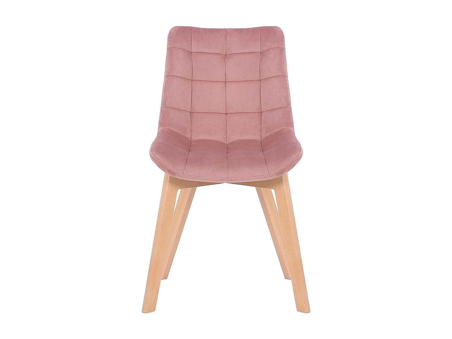 Eetkamerstoelen - Fluweel & natura - roze - Passaic