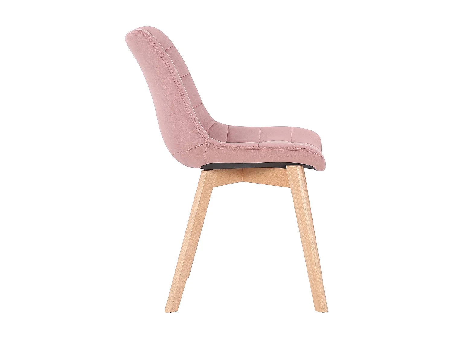 Eetkamerstoelen - Fluweel & natura - roze - Passaic