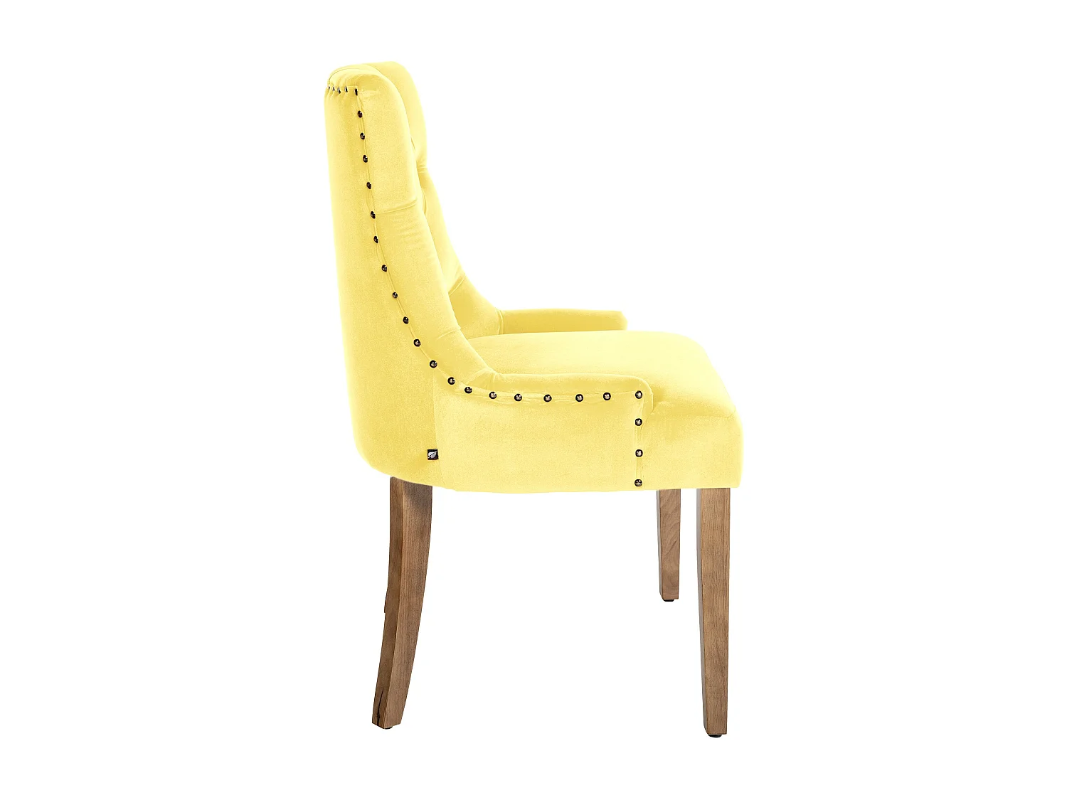 Lot de 4  chaise salle à manger - Velours & Antique clair - Jaune - Aberdeen