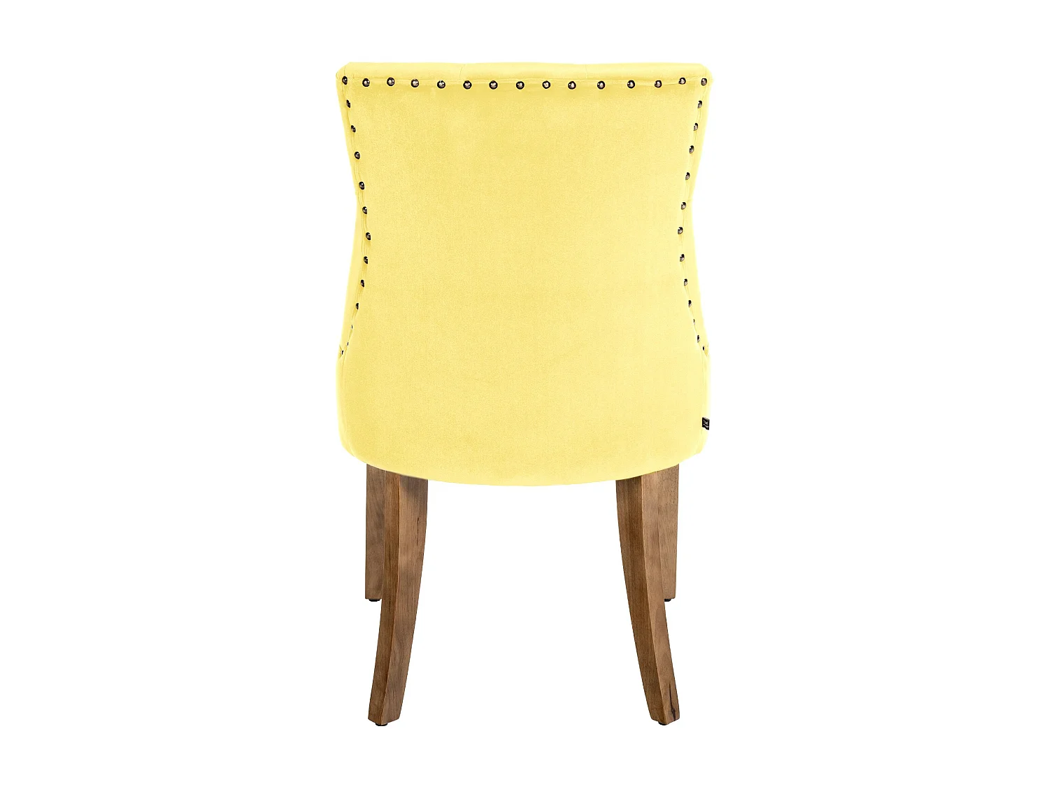 Lot de 4  chaise salle à manger - Velours & Antique clair - Jaune - Aberdeen